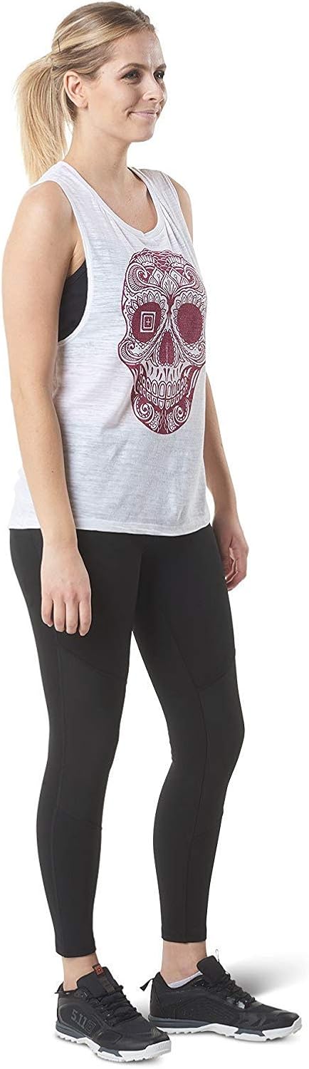 5.11 Tactical Women's Sugar Scope Tank Top, Polyester Fabric, Wrinkle-Resistant, Style 31018DT (X-Small, White): Clothing