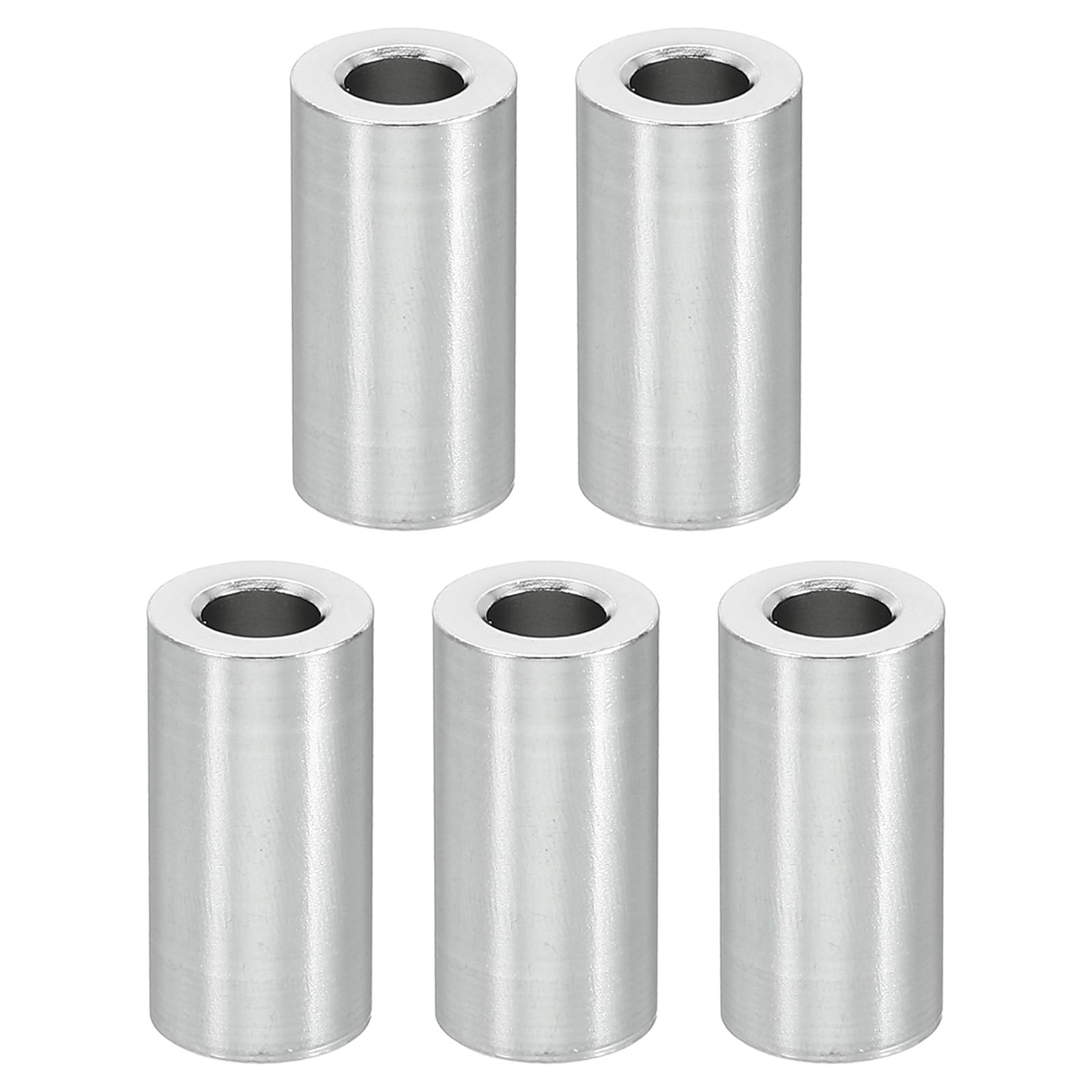 PATIKIL M5 Aluminum Spacers, 5 Pcs Metal Spacer Aluminum 5.2mm ID x 10mm OD x 20mm L Aluminum Spacer Screw Standoff Round for 1/5inch or M5 Screw Bolts