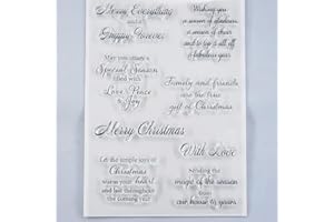 DDOUJOY Words Merry Christmas Everything Peace Love Joy Clear Stamps for Card Making Decoration and DIY Scrapbooking 3090914