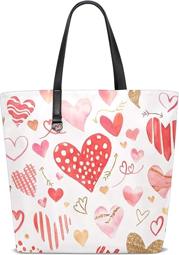 Women leather handbags heart valentine's day top handle shoulder bags Amazon.com: Women Shoulder Bag Valentine's Day Red Love Heart Pattern
