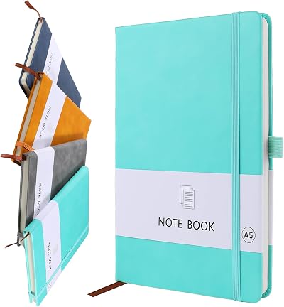 Lefute A5 Notebook PU Leather 200 Pages 80gsm Cyan Note Pad Journal
