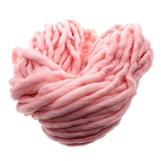 MMRM Super-Chunky Garn weicher Wolle Roving Sperrige Yarn Spinning Hand Knitting -260G - Rosa