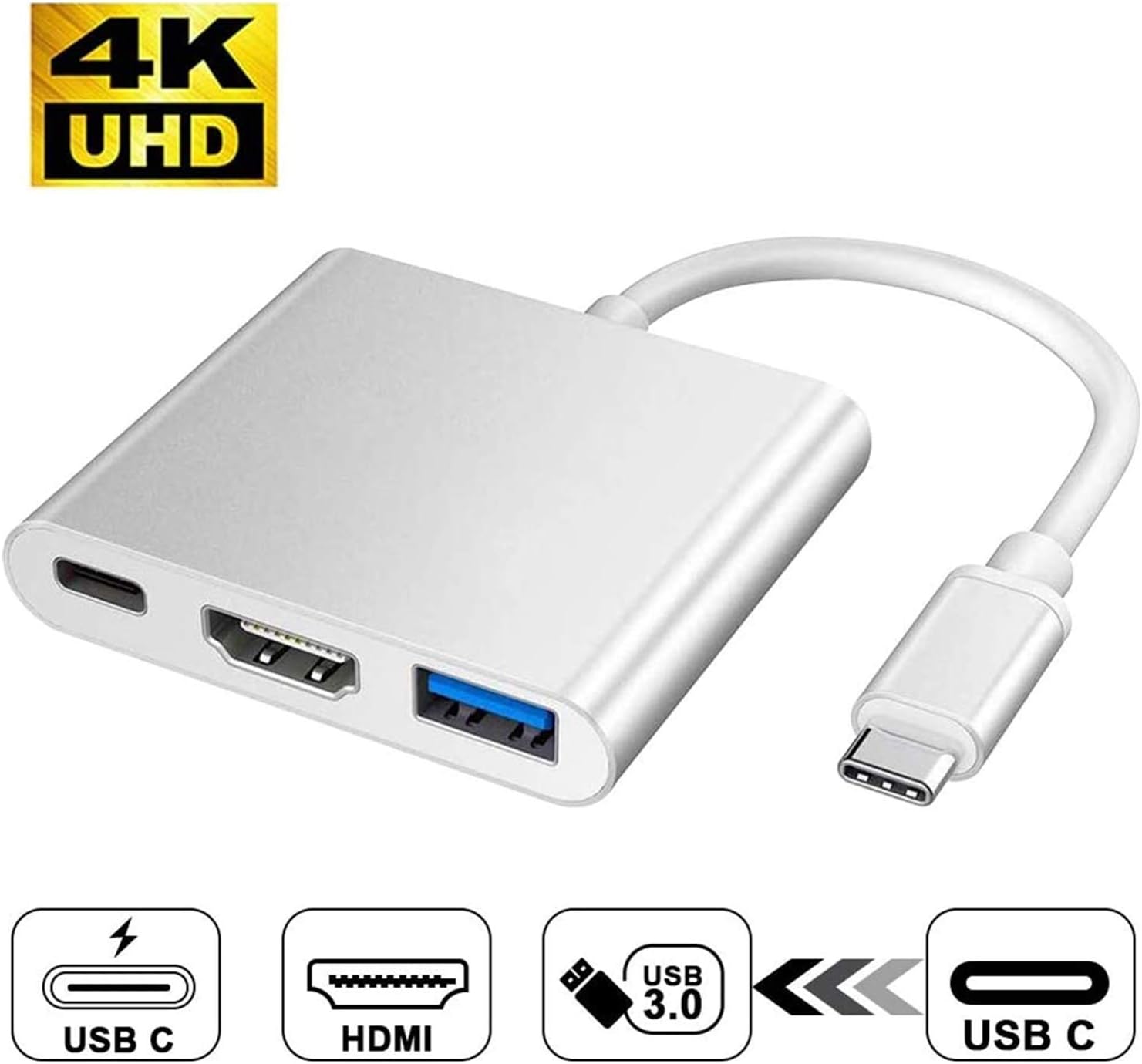 Amazon.co.jp： 【最新版】3in1 USB Type C to HDMI 変換アダプター 4K 解像度 タイプc ハブ USB