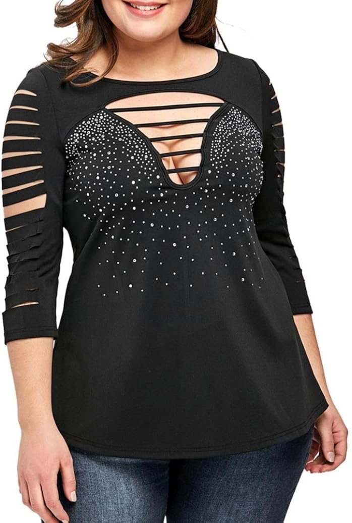 Which Is The Best Plus Size Ladder Shredding Tshirt