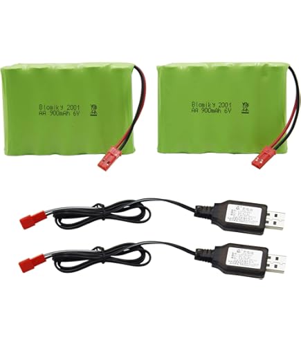 2 Stück NiMH Akku 6V 2400mAh Batterie SM-2P Stecker mit