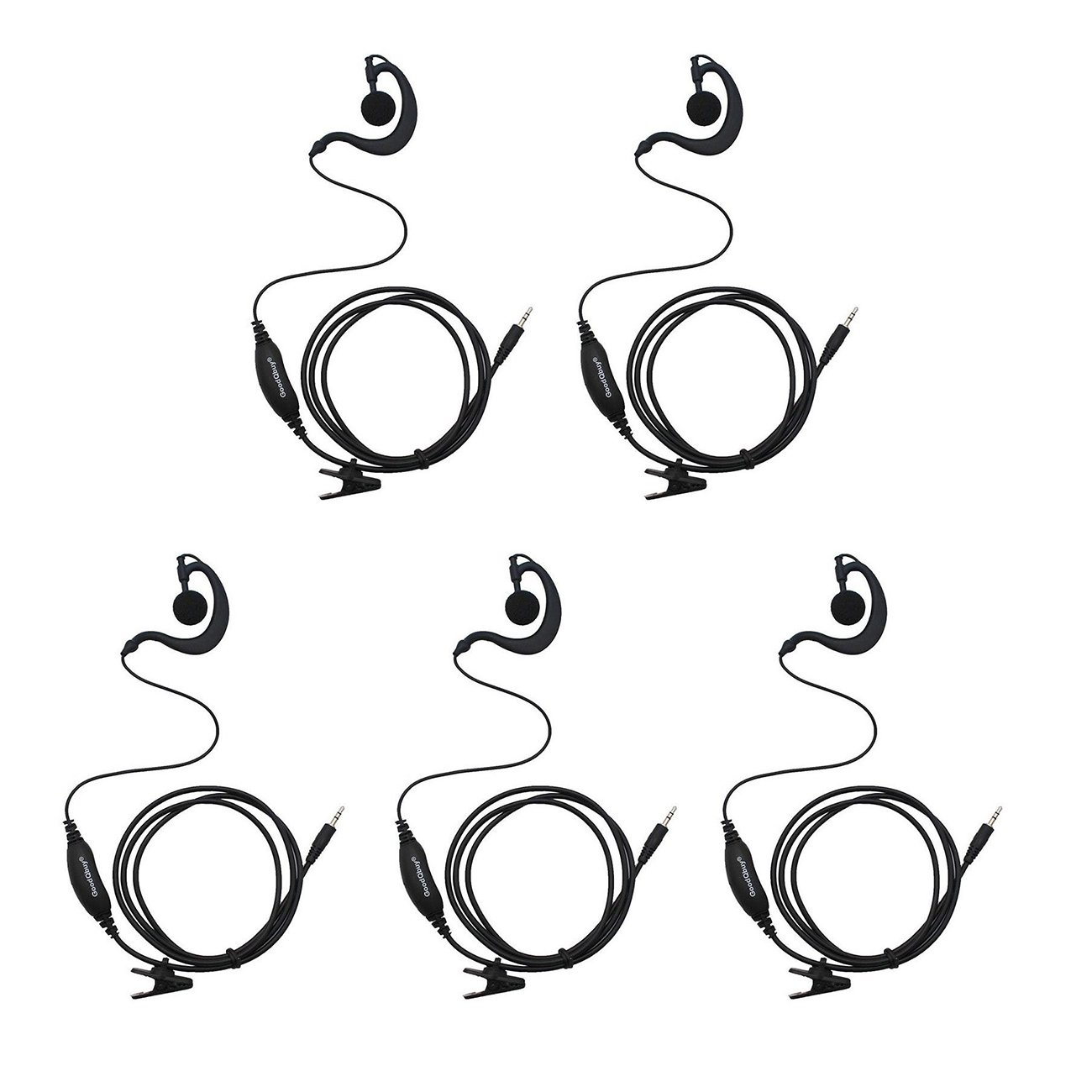 GoodQbuy G Shape Clip-Ear walkie talkie Headset Earpiece with PTT For Cobra  Walkie Talkie MT200 MT525 MT550 PR375 PR385 CX105 CX112 CXT145 CXT235  CXT345 ...