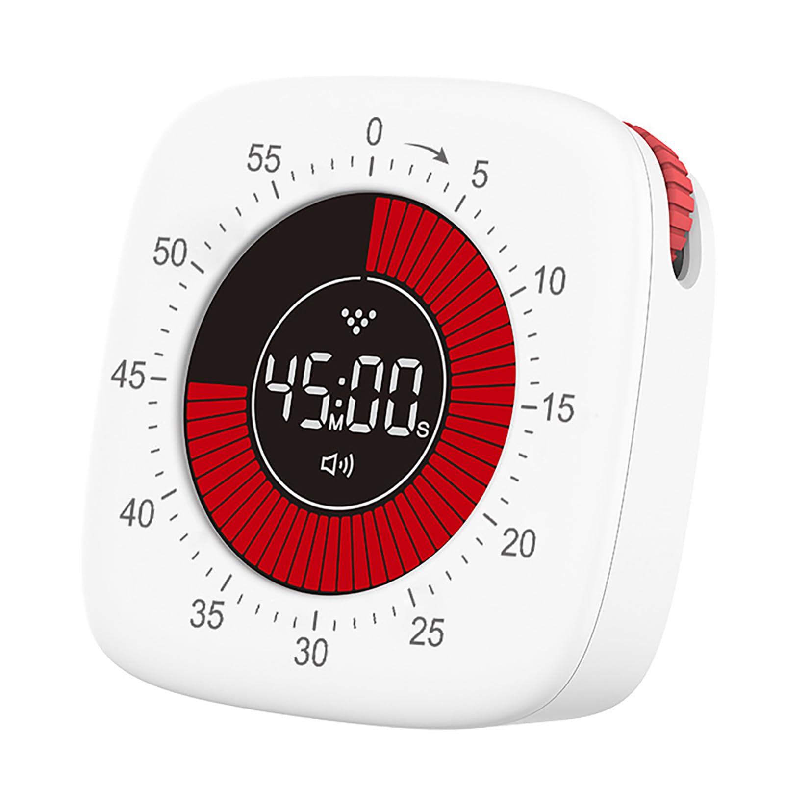 Candeon Digital Visual Timer for Kids, 60 Minute Rechargeable Countdown Timer Digital Timer, Rechargeable Visual Timer with 4 Alarm Modes and Adjustable Brightness for Kitchen Cooking, School, Office