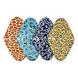 Alva Baby Antibackerial Charcoal Bamboo Reusable Panty Liners/ Menstrual Pads/Sanitary Pads 4PCS 4WS