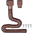 POLARDAYS 7ft Long Gutter Downspout Extensions, Outer Diameter 3" Downspout Extender for Rainwater Drainage, Flexible Drainage Pipe Suitable for 2"×3" and 3"×4" Downspout (Brown-1-Pack)