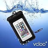 Waterproof Pouch, Vcloo® Ultra Universal Waterproof Pouch, Dry Bag, Waterproof Case, Underwater Phone Pouch for iPhone 6S, 6, 6 Plus, 5, 5S, 4, Galaxy S6 Edge, S6, S5, Note 4, LG G4 (Black)