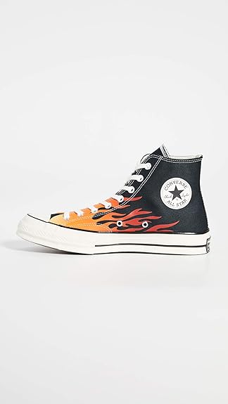 black high top flame converse