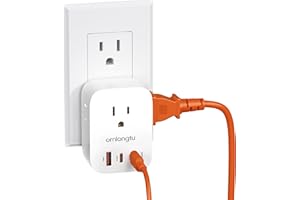 ORNLONGTU Multi Plug Outlet Extender, Surge Protector Wall Plug Splitter with 3 Electrical Outlets 3 USB Ports, PD 20W USB C Wall Charger Block Wall Outlet Expander for Home Office Dorm Travel Essentials