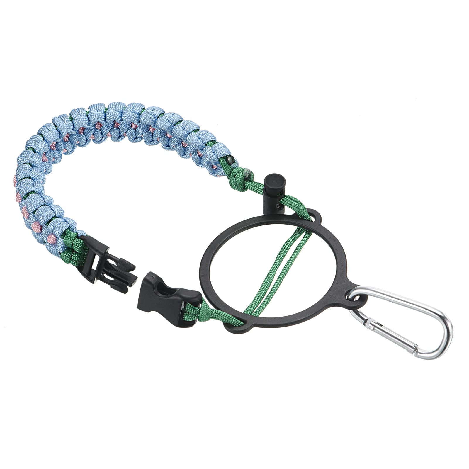 PATIKIL Water Bottle Holder, Paracord Handle Carrying Lanyard Strap Carrier with Ring for 12oz to 64oz Wide Mouth Bottles, Light Blue