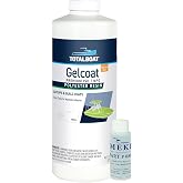 TotalBoat Marine Gelcoat for Fiberglass Repairs - White Quart, No Wax | Touch Up &amp; Restore Fiberglass Boats; Brush, Roll &amp; Spray; Premium ISO/NPG Formula with MEKP Catalyst; Tint for Custom Colors