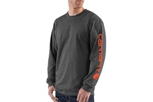Carhatt Mens Loose Fit Heavyweight LongSleeve Logo Sleeve Graphic TShirt