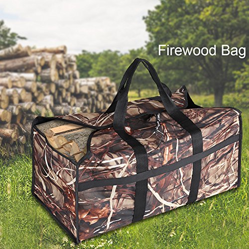 idalinya Firewood Log Carrier Wood Stove Accessories Storage Bag Large Capacity Oxford Fabric Firewood Wood Bag Outdoor Camping Log Carrier Camouflage Color - Thumbnail 6