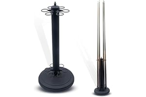 9TH SHOP Pool Stick Holder, Pool Cue Rack, Pool Cue Holder Floor Stand, Stand Style Metal Billiard Cue Racks, Holds 6 Pool Cue Sticks