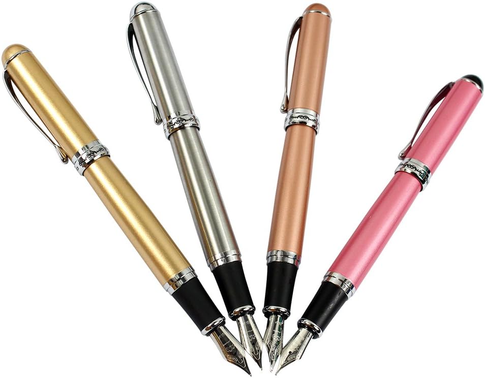 Ranvi JinHao 750 Fountain Pen, Medium Metal Nib With Ink Converter,4 PCS,4 Colors (silver, gold,rose gold,champagne pink) - Image 4
