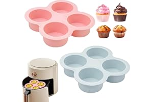 2 Pcs Silicone Egg Pan, Reusable Air Fryer Egg Mold, Non-Stick Silicone Muffin and Burger Mold for Air Fryer Cooking, Ideal f