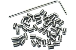 ZDingTech 50pcs #6-32 x 3/16 Set Screws 304 Stainless Steel Allen Head Hex Hexagon Socket Set Screws with Allen Wrench,Set Gr