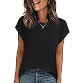 Stelle Women Modal Soft Crewneck Cap Short Sleeve T Shirts Summer Tops Trendy Basic Casual Clothes 2025