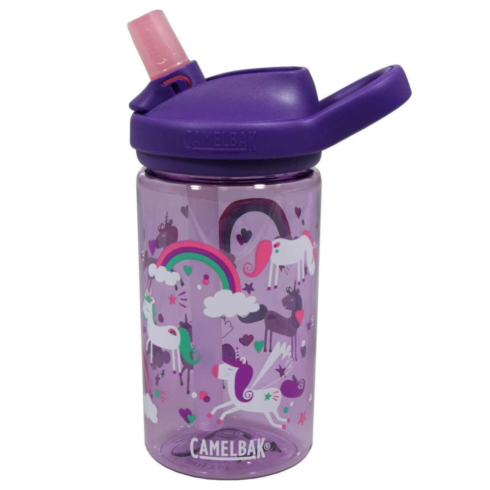 Camelbak Kinder Trinkflasche Eddy+ Plus Kids, 400 ml, Einhorn Regenbogen - Lila, 2282