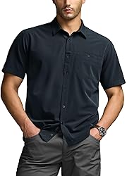 CQR Men's Short Sleeve Tactical Shirts, UPF