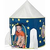 FoxPrint Rocket Ship Tent - Space Themed Pretend Play Tent - Space Play House - Spaceship Tent For Kids - Foldable Pop Up Sta