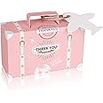 DOYIDE 50 Pack Favor Boxes, Suitcase Favor Candy Boxes, Travel Themed Wedding Favors Box, Vintage Kraft Paper Suitcase Box for Travel Themed Party/Wedding/Bridal Shower Decoration (Pink, 50 pack)