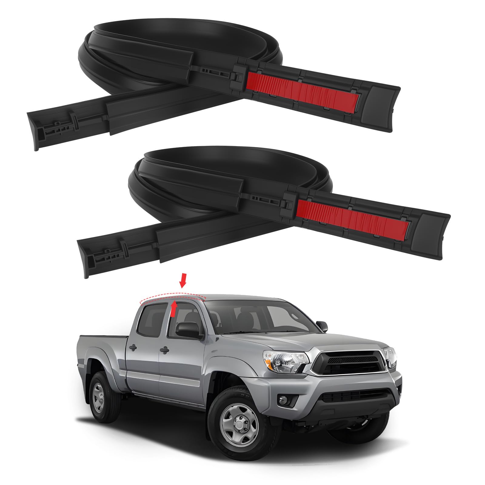 Photo 1 of *Minor Damaged, Untested*
KAFKOF Roof Drip Molding Trim for Toyota Tacoma Double Cab 2005-2015?Left & Right Side Black Rubber Weatherstrip Seal Replace 75551-04063 75552-04063
