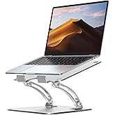 Nulaxy Ergonomic Adjustable Laptop Stand for Desk, Dual Foldable Computer Riser with Advanced Heat-Vent, Heavy-Duty Portable Notebook Holder for Posture Correction, Compatible with Mac 10-16" Laptops