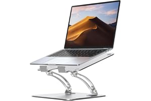 Nulaxy Ergonomic Adjustable Laptop Stand for Desk, Dual Foldable Computer Riser with Advanced Heat-Vent, Heavy-Duty Portable Notebook Holder for Posture Correction, Compatible with Mac 10-17" Laptops