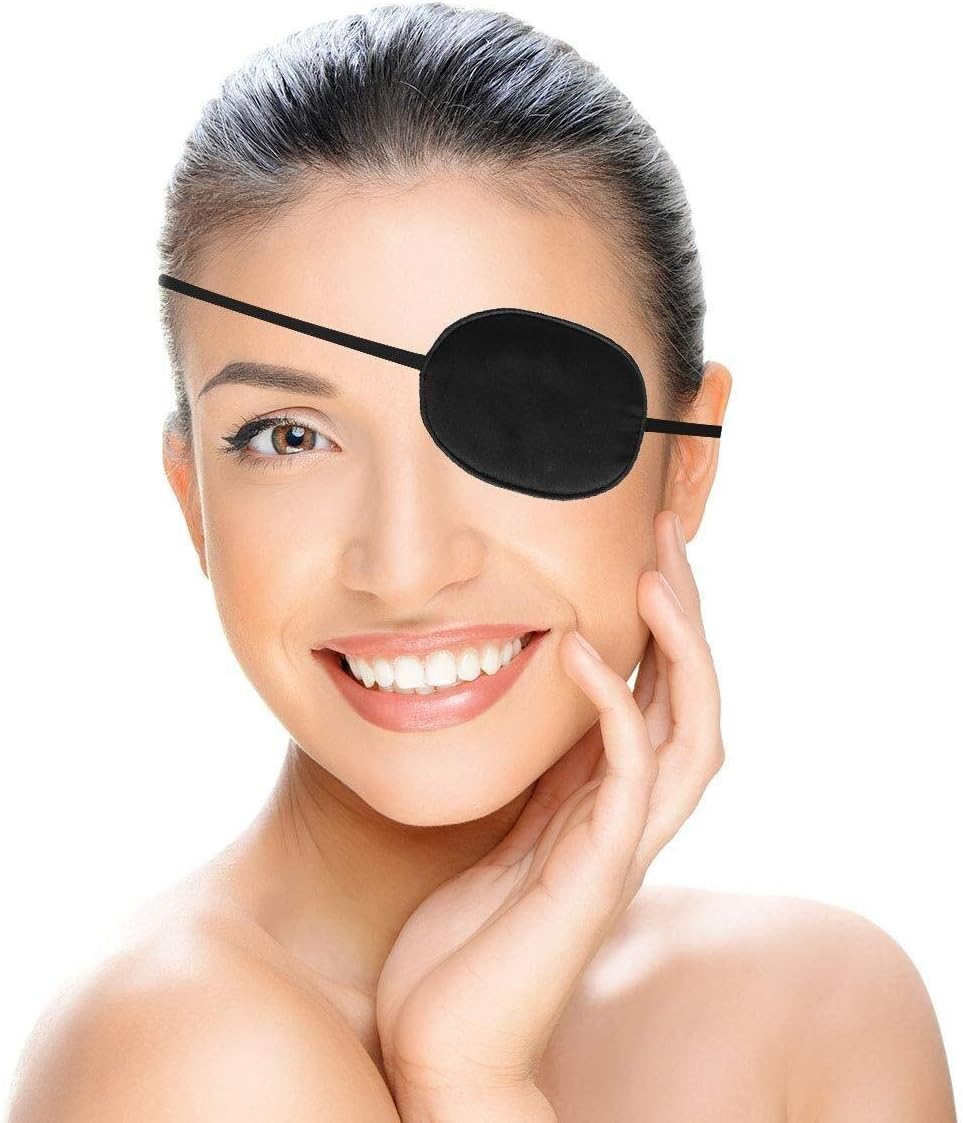 Amazon Co Jp 眼帯 シルク 弱視 斜視 立体構造 アイパッチ 3d 軽量 片目 アイマスク サテン地 黒色 フリーサイズ 左右両目兼用仕様 大人スタイルブラック ホーム キッチン