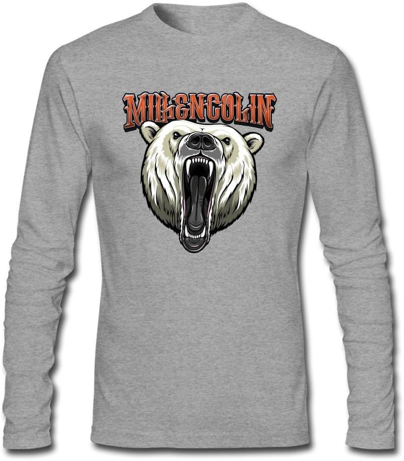 TLMKKI Men's Millencolin Punk Rock Band Long Sleeve T-shirt Grey XXXL