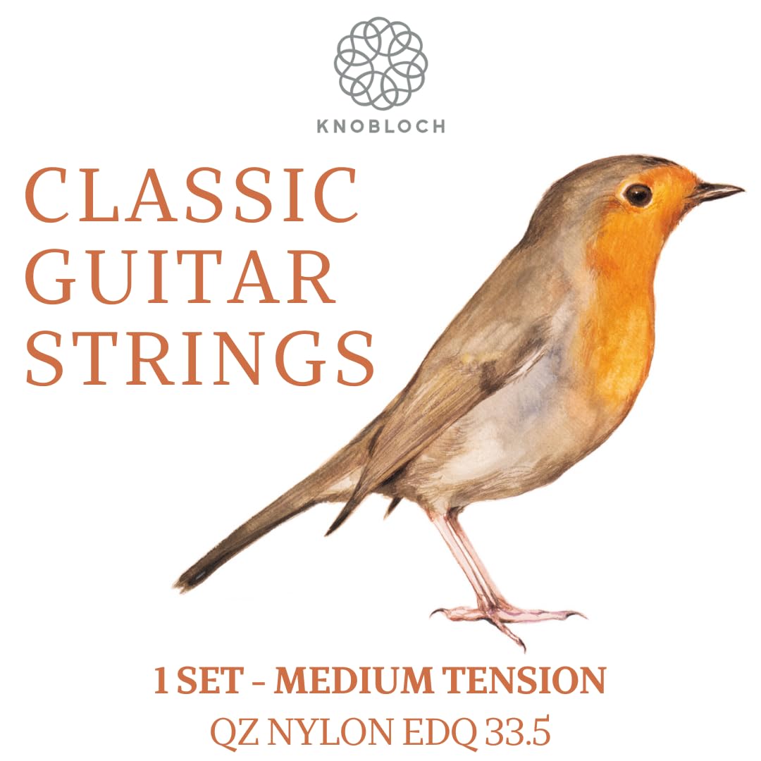 KNOBLOCH STRINGS - Spanish Guitar Strings | ERITHACUS 33.5 Medium Tension | Natural and Sensual Sound | Set of Strings for Flamenco and Classical | Made in Spain