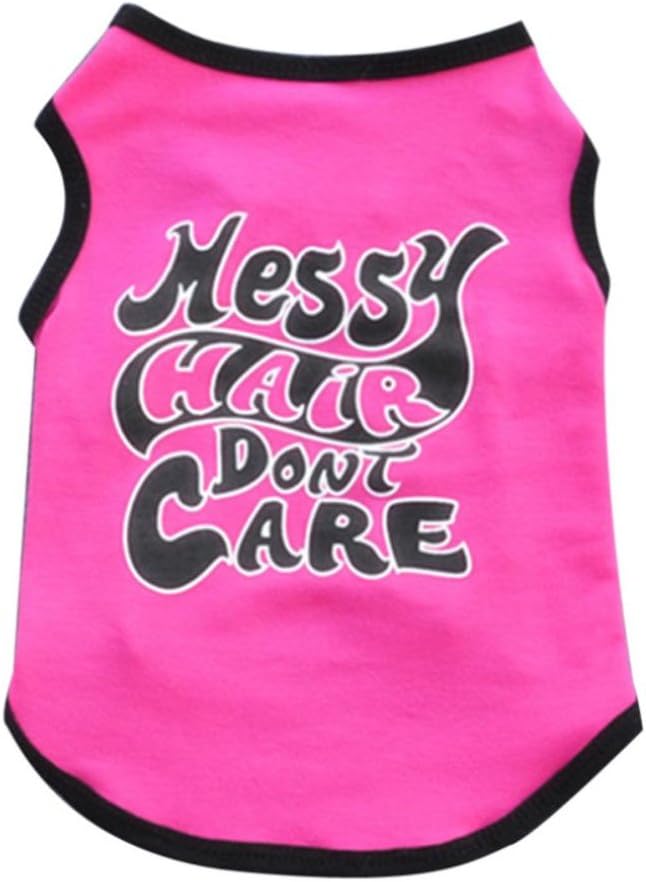 Familizo Fashion New Summer Pet Puppy Small Dog Cat Pet Clothes Vest T Shirt Apparel (M, Hot Pink)
