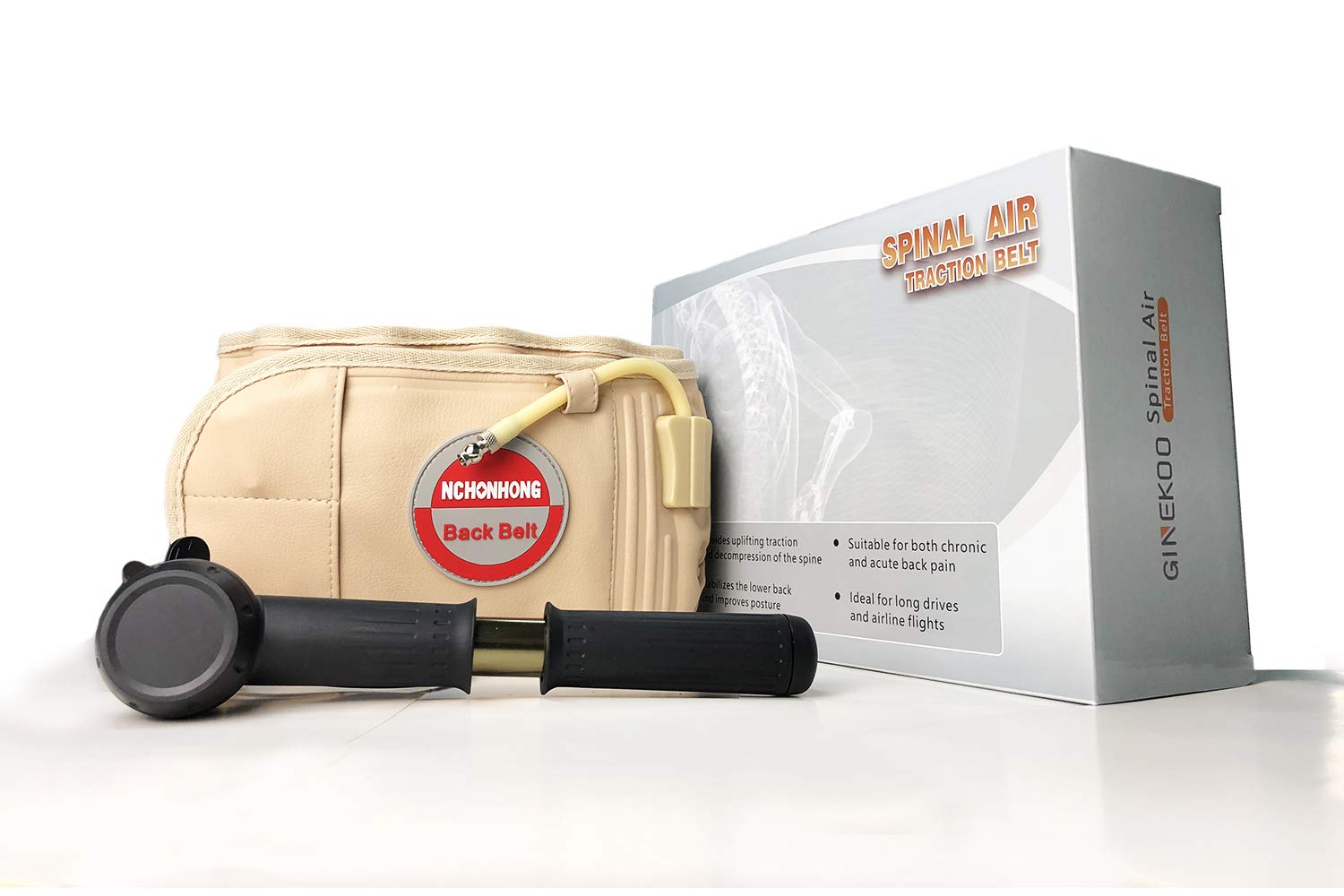 Physical Decompression Back Belt by GINEKOO -Spinal Air Traction Belt for Lower Back Pain Relief, Back Support & Lumbar Traction Belt(29-49 inch Waists)