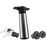 The Original Vacu Vin Wine Saver with 2 Vacuum Stoppers and 2 Wine Servers - Stainless Steel