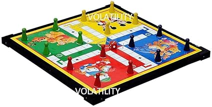 VOLATILITY Wooden Board 12-12 Ludo Snakes & Ladders (Multicolour, Large (Snakes & Ladders))