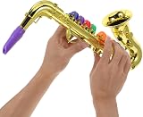 HOMSFOU Golden Kids Saxophone Toy Musical Instrument 8 Keys Plastic Toddler view 5