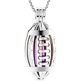 Oinsi American Football Cremation Locket Necklace For Ashes Of Loved Ones Stainless Steel Memorial Urn Jewelry Women Men Keepsake Fashion Necklace