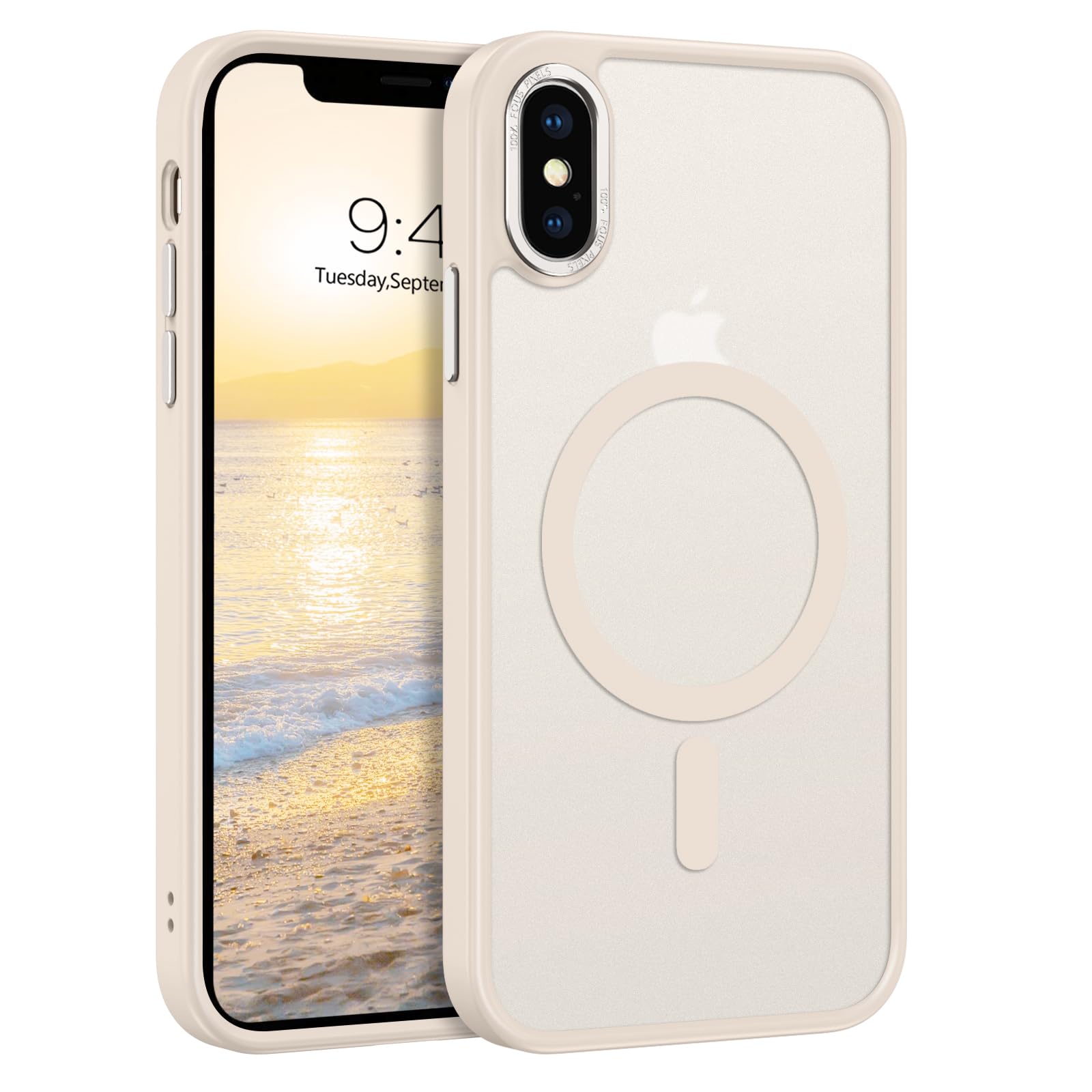 Telaso for iPhone X Case, iPhone Xs Phone Case Compatible with Magsafe Wireless Charging Translucent Matte Back Shockproof Anti-Scratch Anti-Yellow Protective Magnetic iPhone X/XS Case, Stone Grey