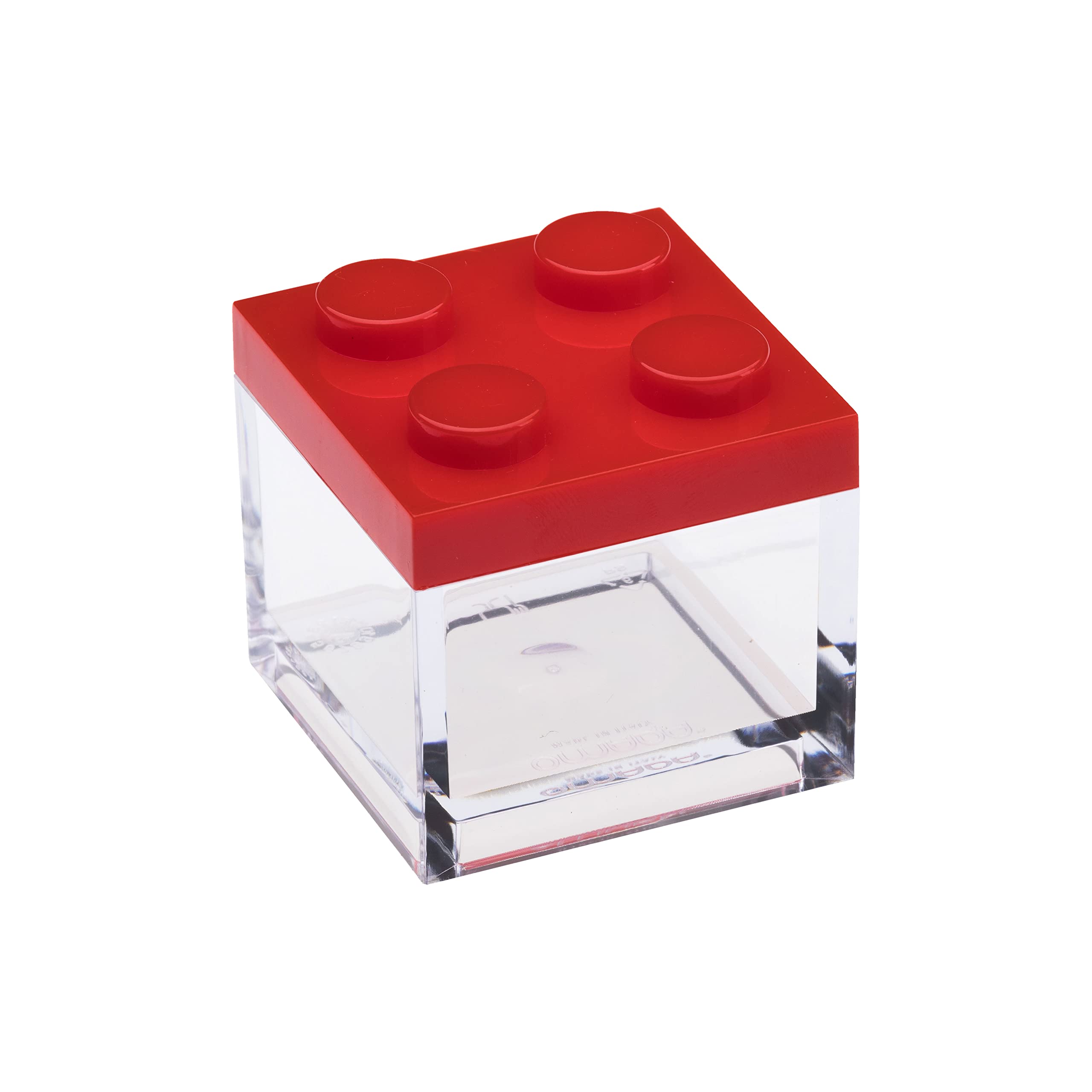 Omada Design Box Like Brick in Transparent Plexiglas (48 PCS) Size 2 X 2 X 2 in, for Wedding Favors, Confirmation, Communion, Baptism and Graduation Parties, Made in Italy by Adamo,Red.