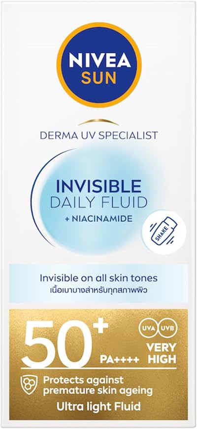 Nivea Sun UV Face Invisible Daily Fluid SPF50+ 40ml Niacinamide 8H Matte
