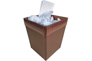 Dacasso Brown Crocodile Embossed Leather Waste Basket