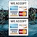 Credit Card Vinyl Sticker Decal - 2 Pack - We Accept - Visa, MasterCard, Amex and Discover - 3.5