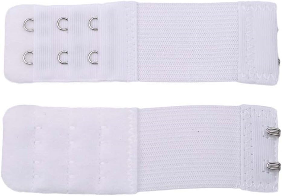 Shumeng 10pcs Bra Extender 2 Hook Narrow Soft Back Comfortable Band Extenders for Bras (White)