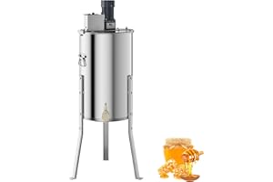 ROOMARK Electric Honey Extractor, 2/4 Frame Stainless Steel Automatic Beekeeping Extraction, Honeycomb Drum Spinner with Transparent Lid, Apiary Centrifuge Equipment with Height Adjustable Stand