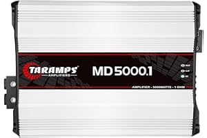 TARAMP'S Taramps MD 5000.1 Amplifier 1 Ohm 5000 Watts RMS MAX, Mosfet Digital Full Range, Crossover Low/High Pass, Bass Boost, Car Audio System, Monoblock 5k, 1 Channel, LED Monitor Indicator, Class D, MD 5k