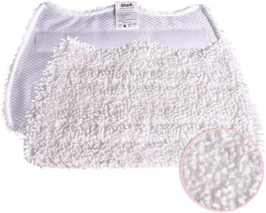 FirstDecor 2 Steam Mop Pads, Washable Microfiber Cleaning Steamer Mop Replacement Pads for Shark Light and Easy Steam Mop Steam Cleaners S3101 S3101n2 S3250 S3251 SK460 SK410 SK435CO SK140 SK141,White